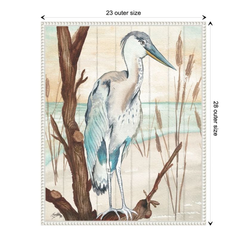 Heron On Branch I Framed Canvas Wall Art Print