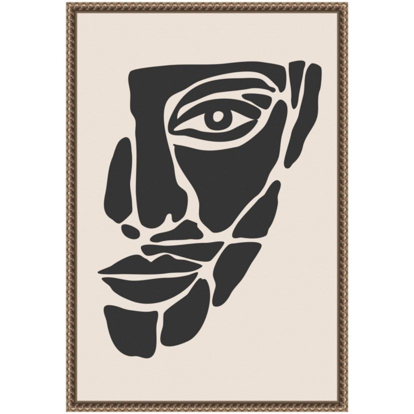 Abstract Face Series #2 Framed Canvas Wall Art Print