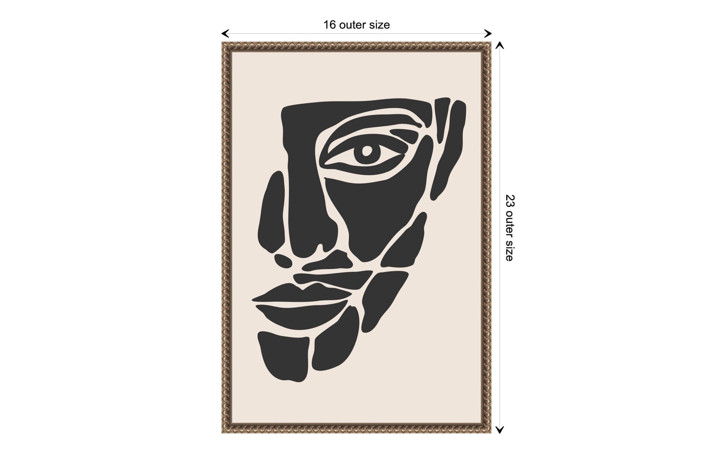 Abstract Face Series #2 Framed Canvas Wall Art Print