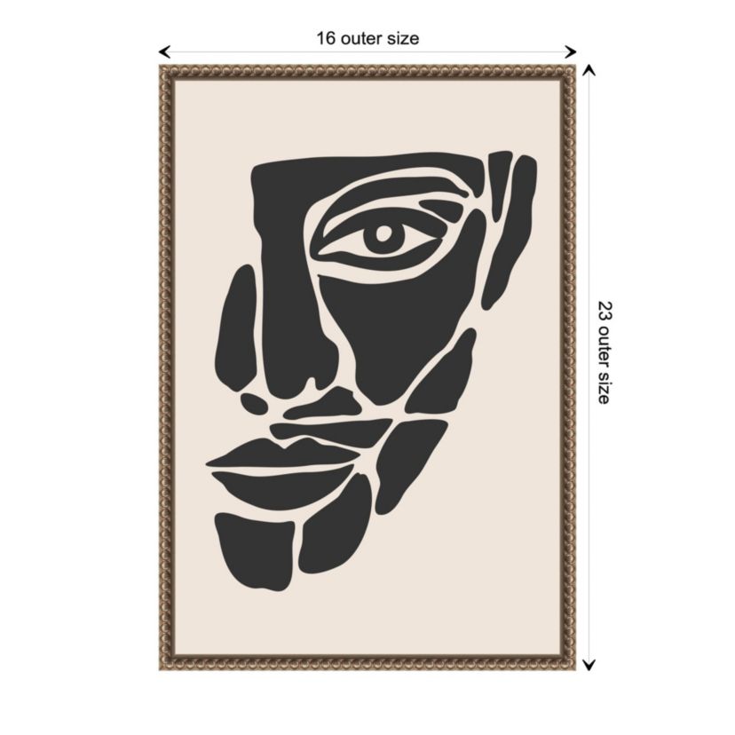 Abstract Face Series #2 Framed Canvas Wall Art Print