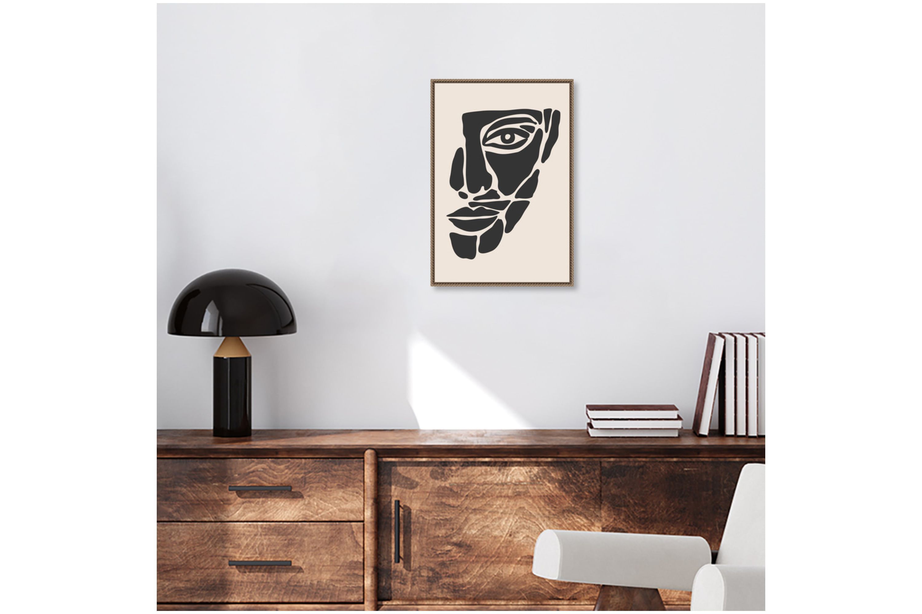 Abstract Face Series #2 Framed Canvas Wall Art Print