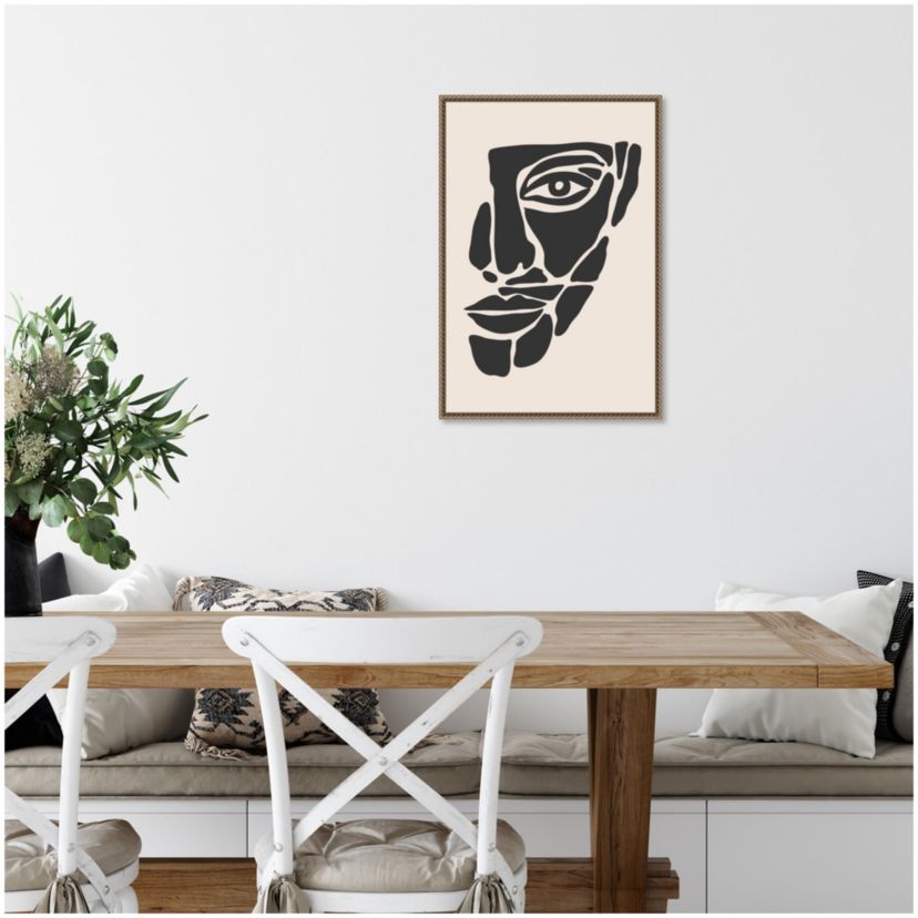 Abstract Face Series #2 Framed Canvas Wall Art Print
