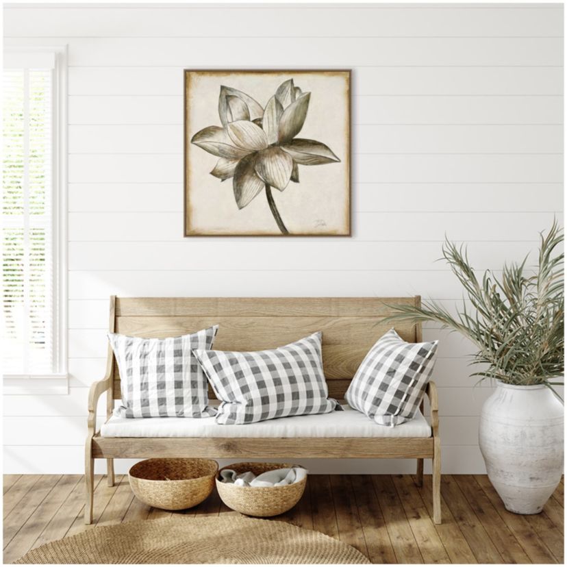 Sepia Lotus Blossom I Framed Canvas Wall Art Print