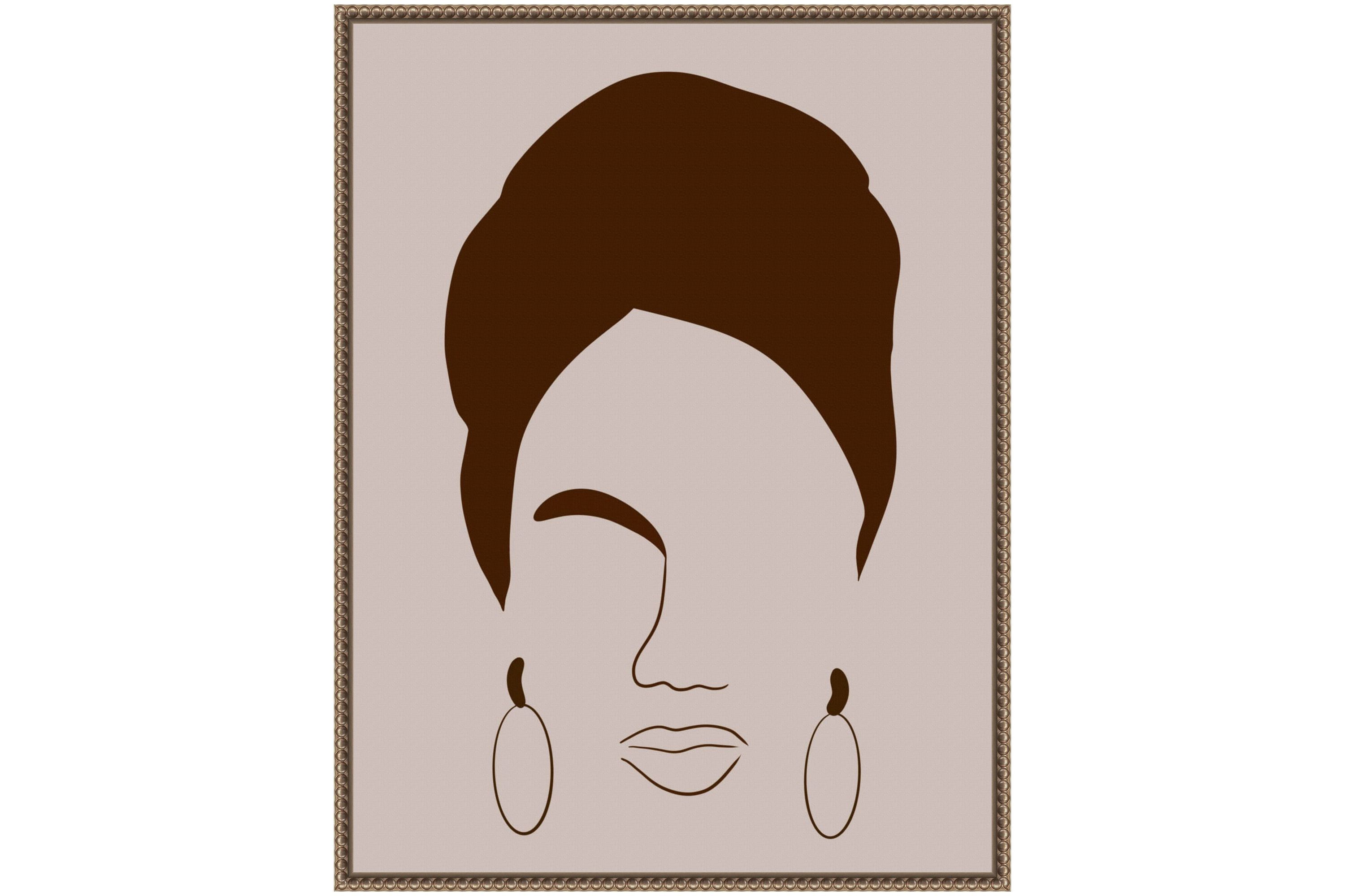 Woman with Headwrap Framed Canvas Wall Art Print