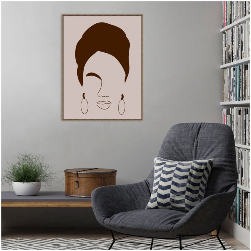 Woman with Headwrap Framed Canvas Wall Art Print