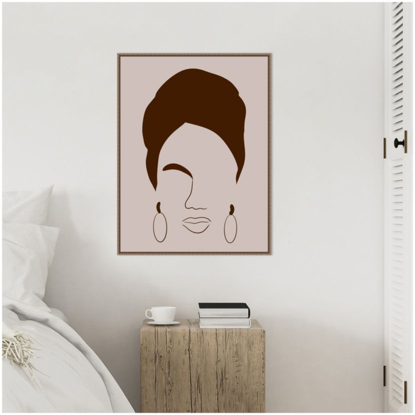 Woman with Headwrap Framed Canvas Wall Art Print