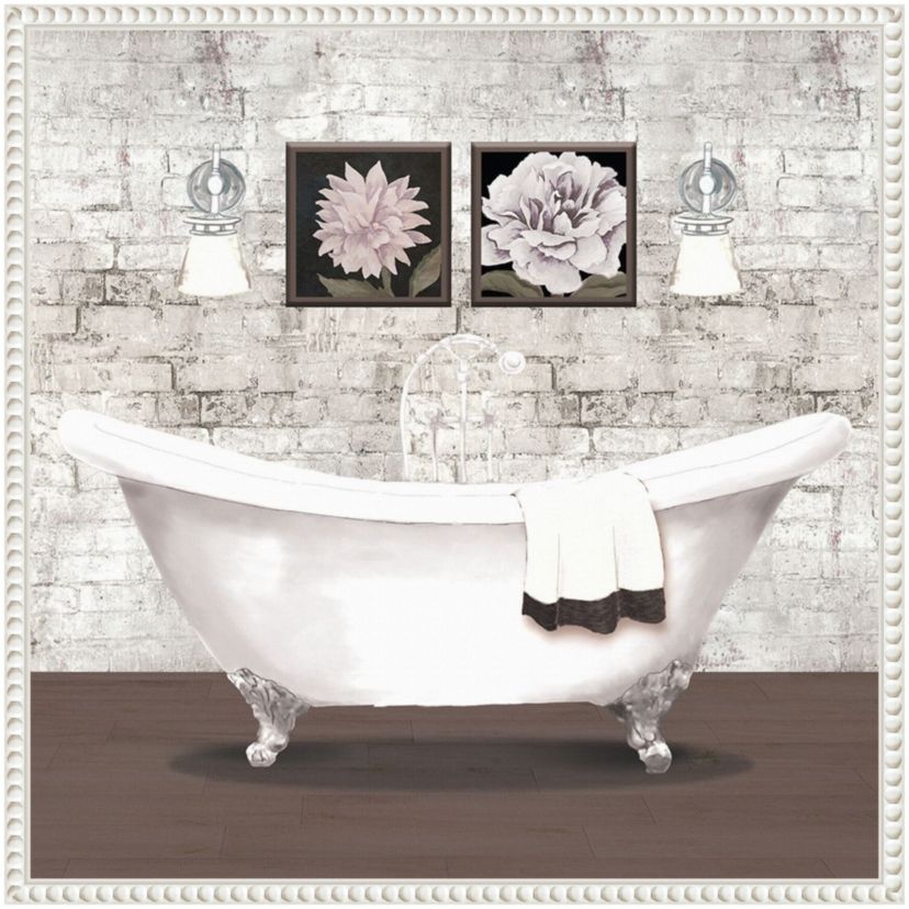 Brick Bath I Framed Canvas Wall Art Print