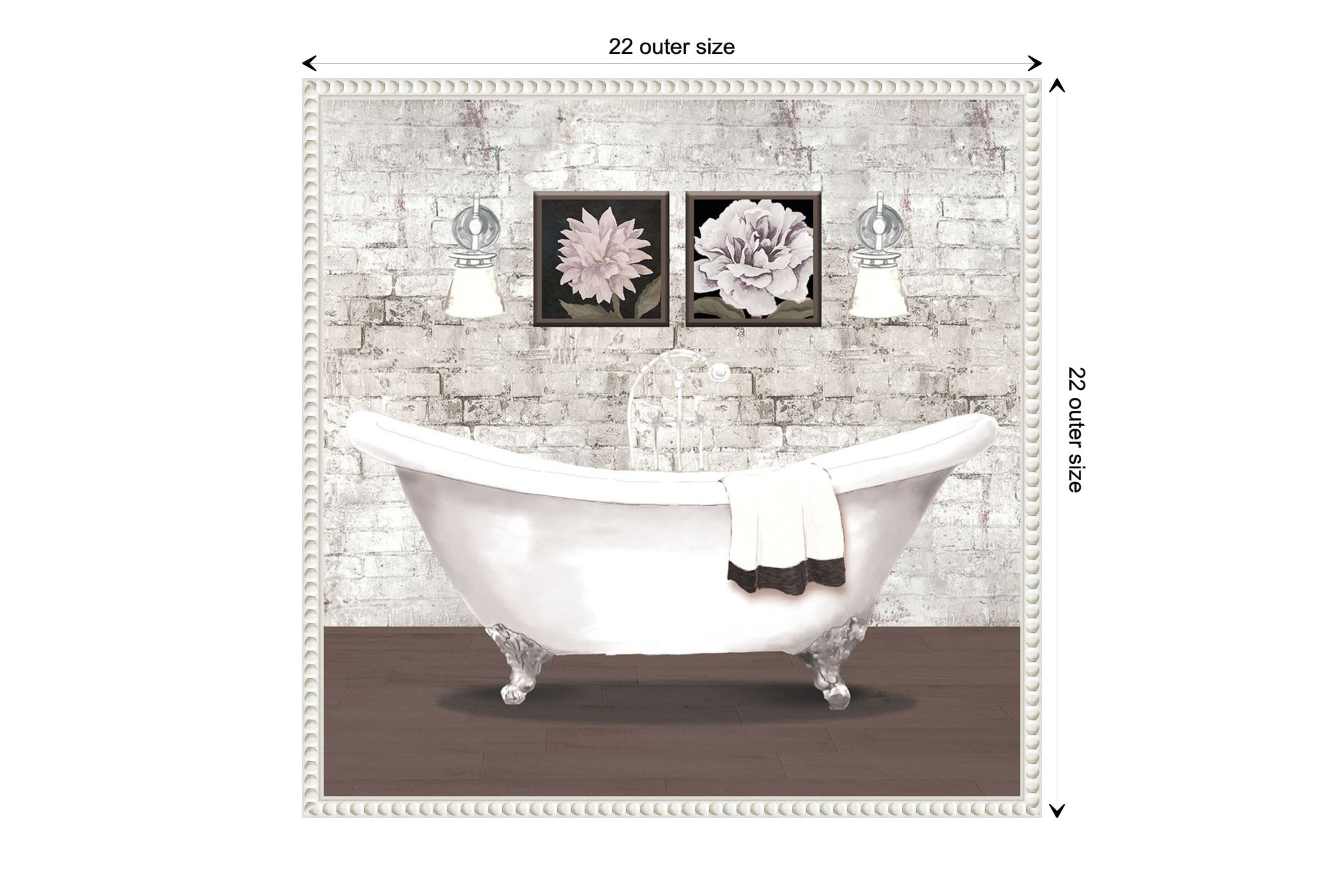 Brick Bath I Framed Canvas Wall Art Print