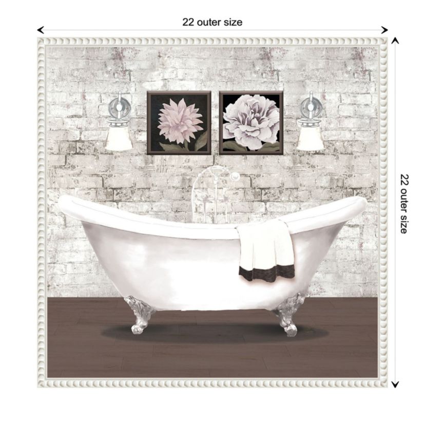 Brick Bath I Framed Canvas Wall Art Print