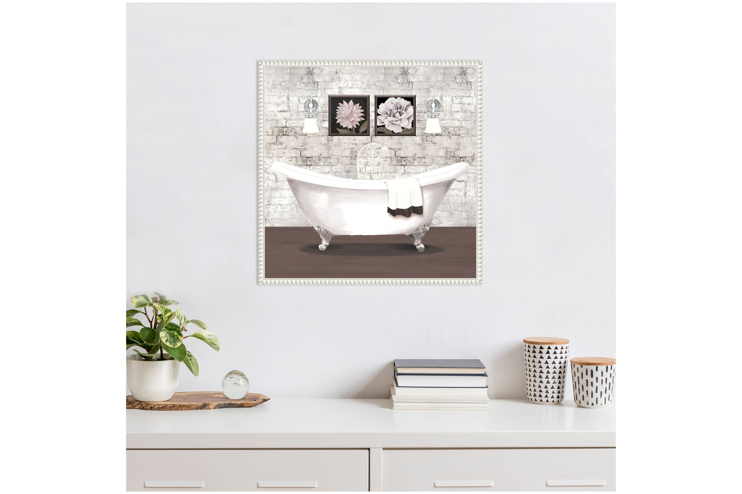 Brick Bath I Framed Canvas Wall Art Print