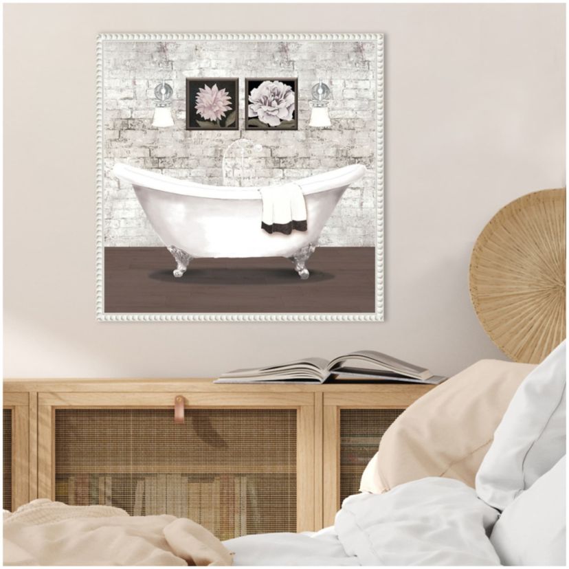 Brick Bath I Framed Canvas Wall Art Print