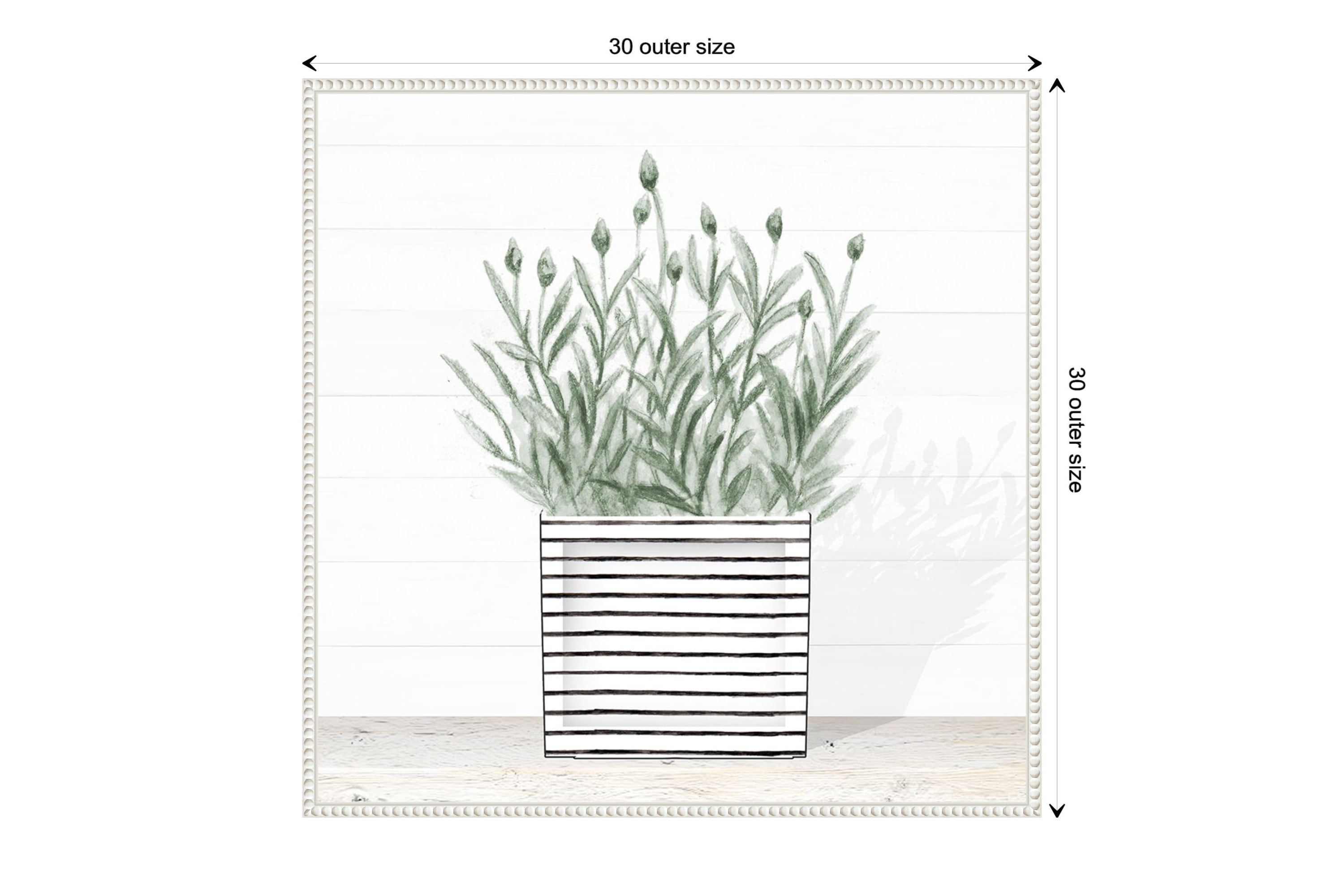 Lavender Blossom In Modern Pot III Framed Canvas Wall Art Print