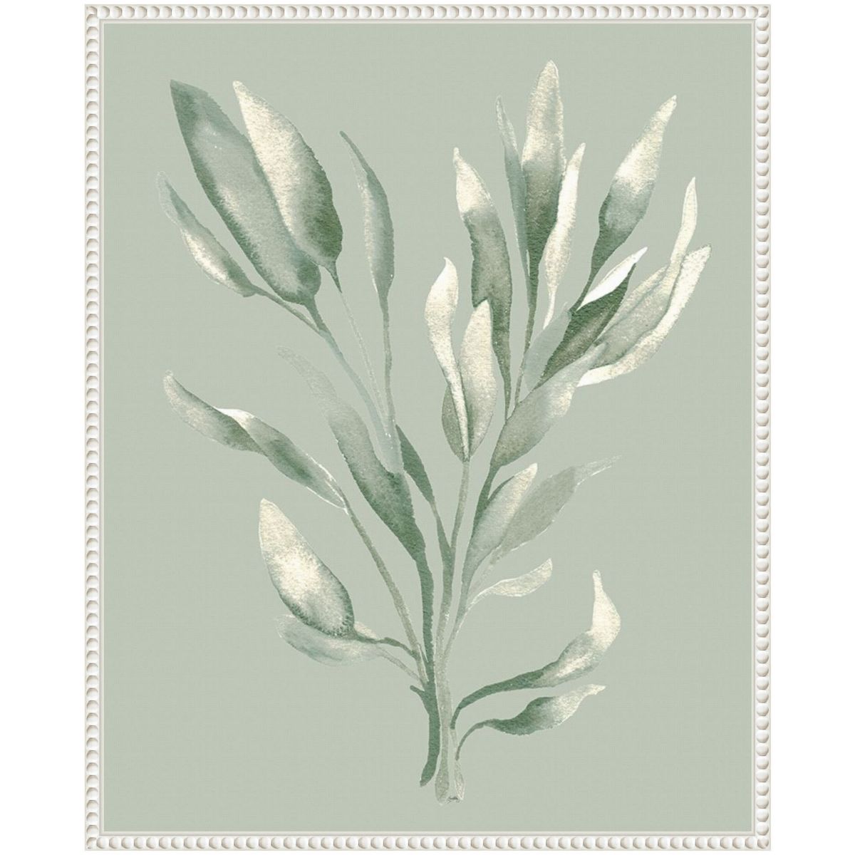 Tonal Green Ferns II Framed Canvas Wall Art Print