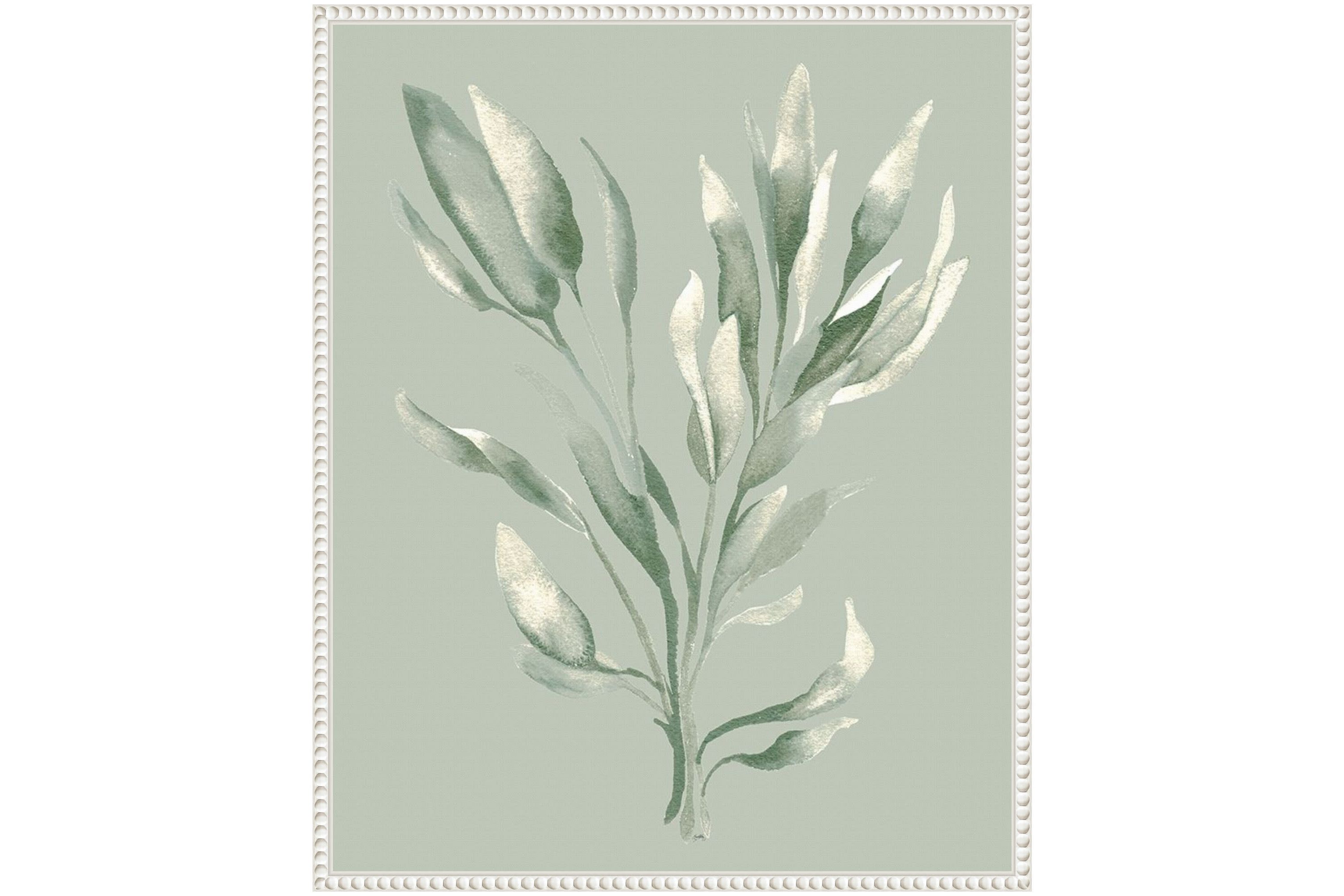 Tonal Green Ferns II Framed Canvas Wall Art Print