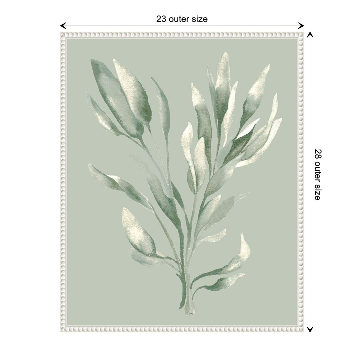 Tonal Green Ferns II Framed Canvas Wall Art Print