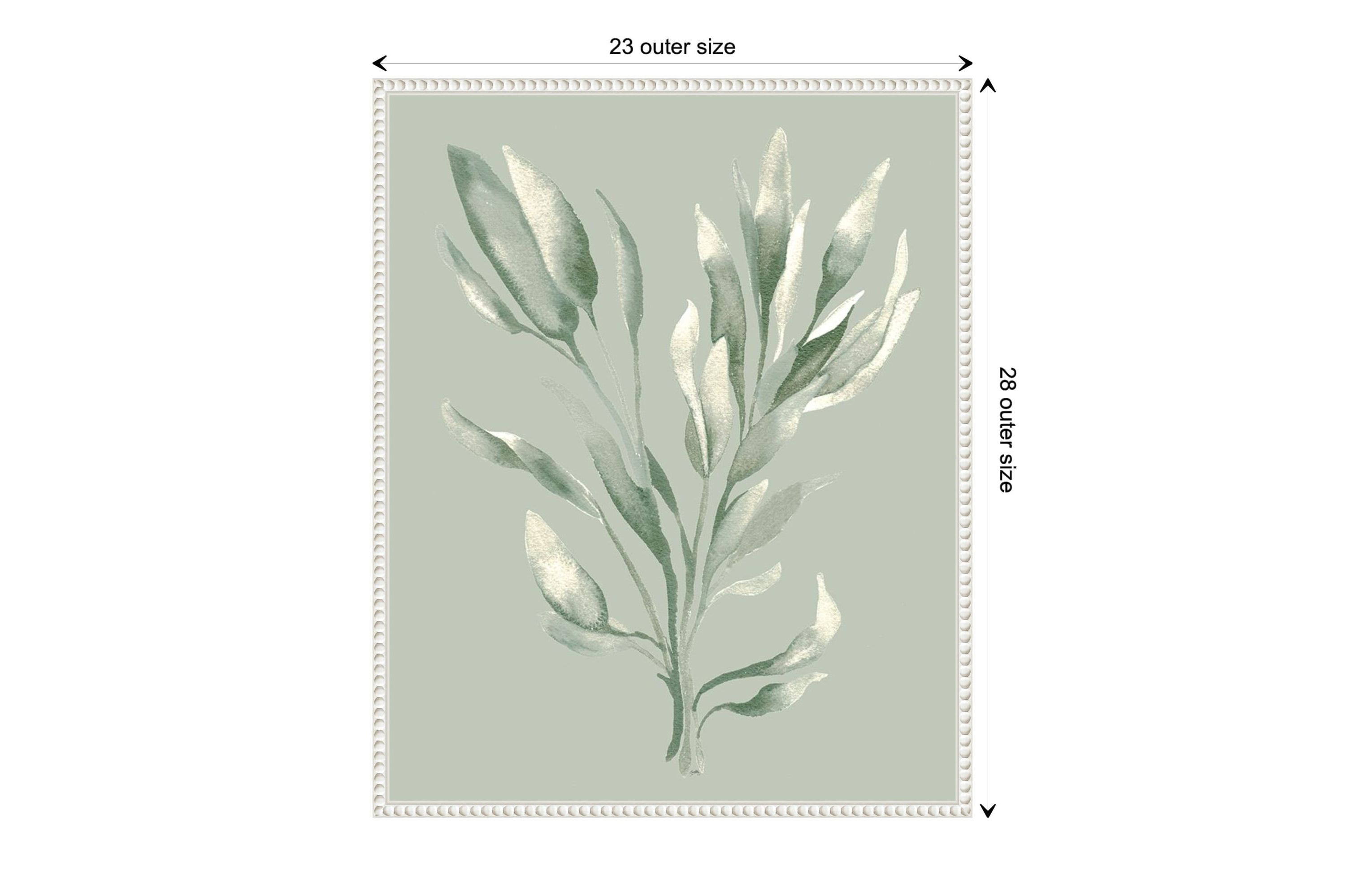 Tonal Green Ferns II Framed Canvas Wall Art Print