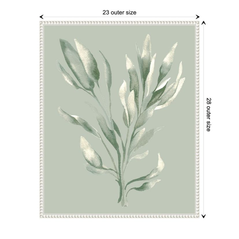 Tonal Green Ferns II Framed Canvas Wall Art Print