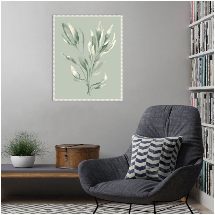 Tonal Green Ferns II Framed Canvas Wall Art Print