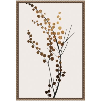 Amanti Art Golden Winter Florals Framed Canvas Wall Art Print