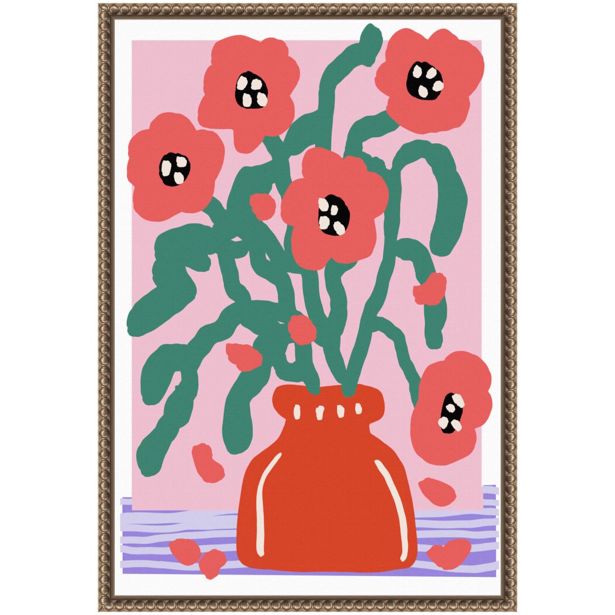 Flower Impression Framed Canvas Wall Art Print