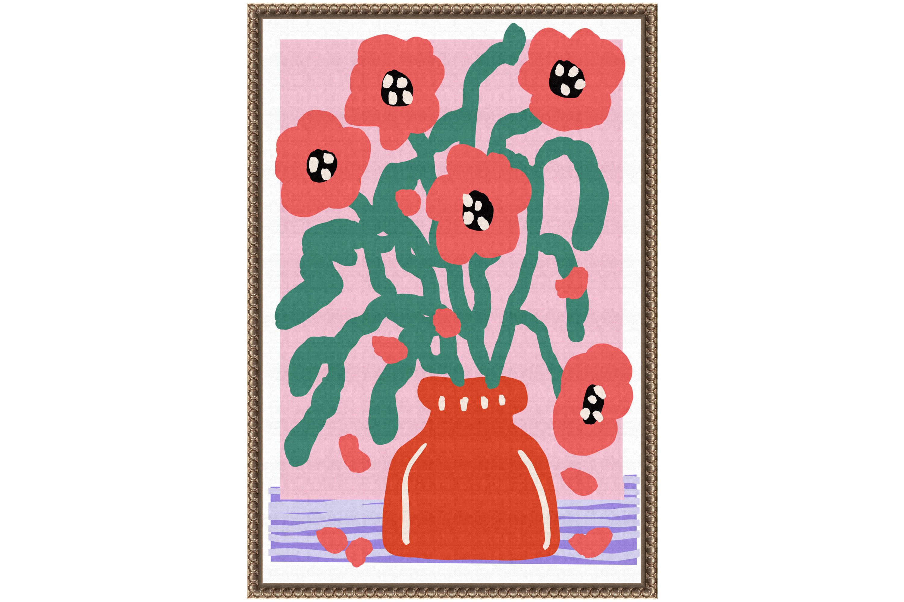 Flower Impression Framed Canvas Wall Art Print