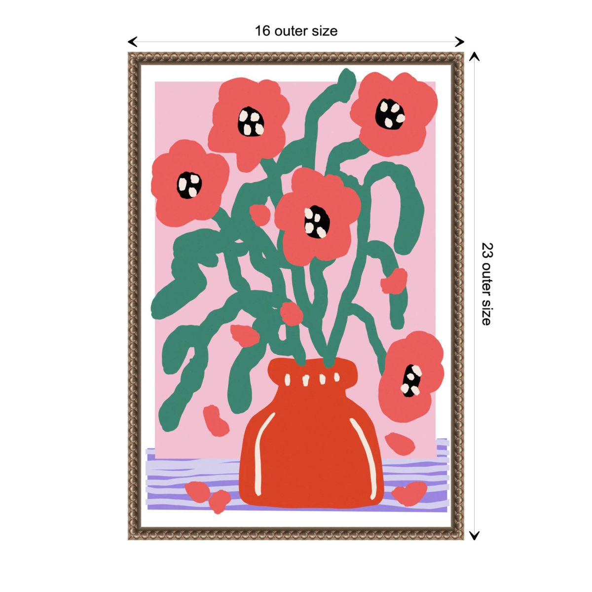 Flower Impression Framed Canvas Wall Art Print