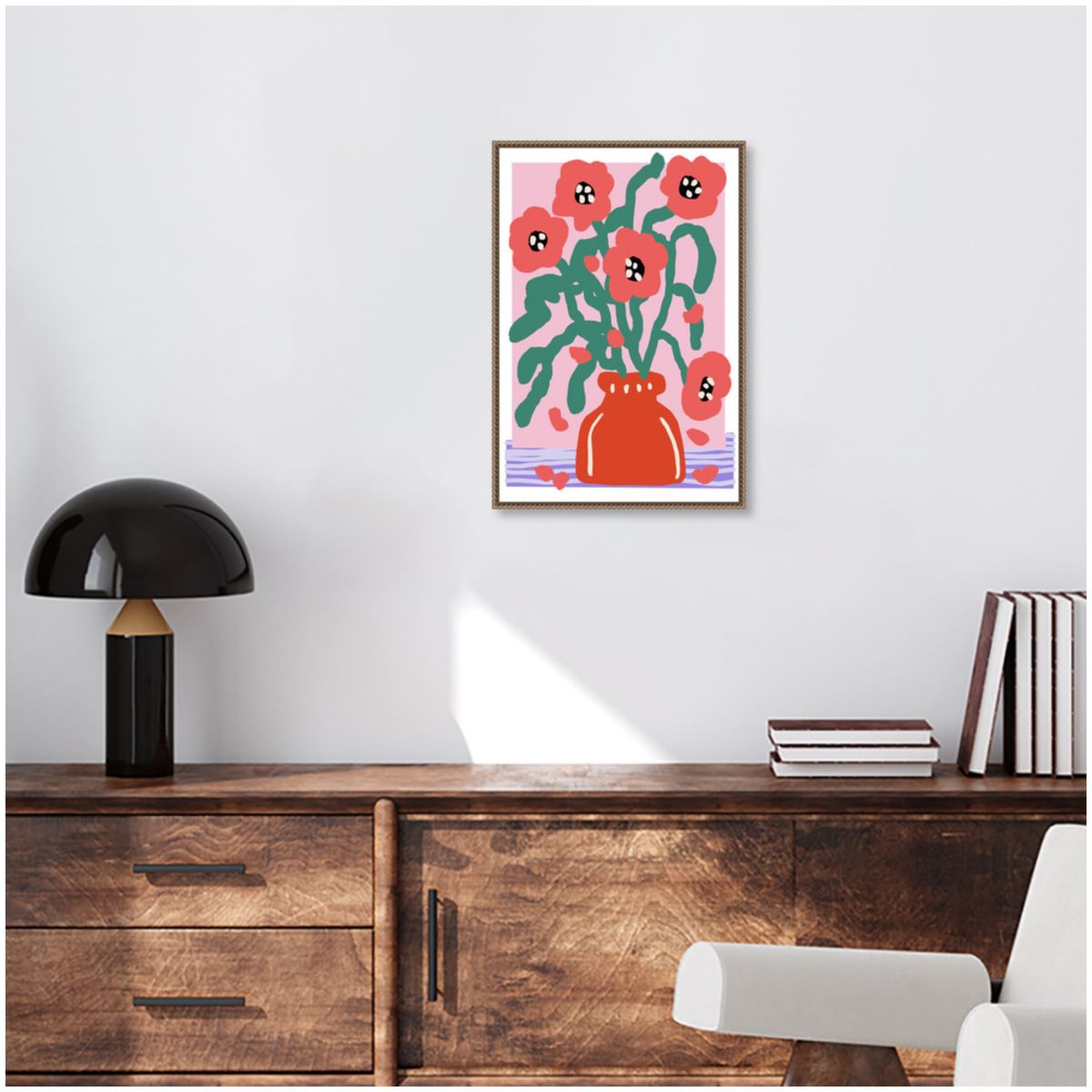 Flower Impression Framed Canvas Wall Art Print