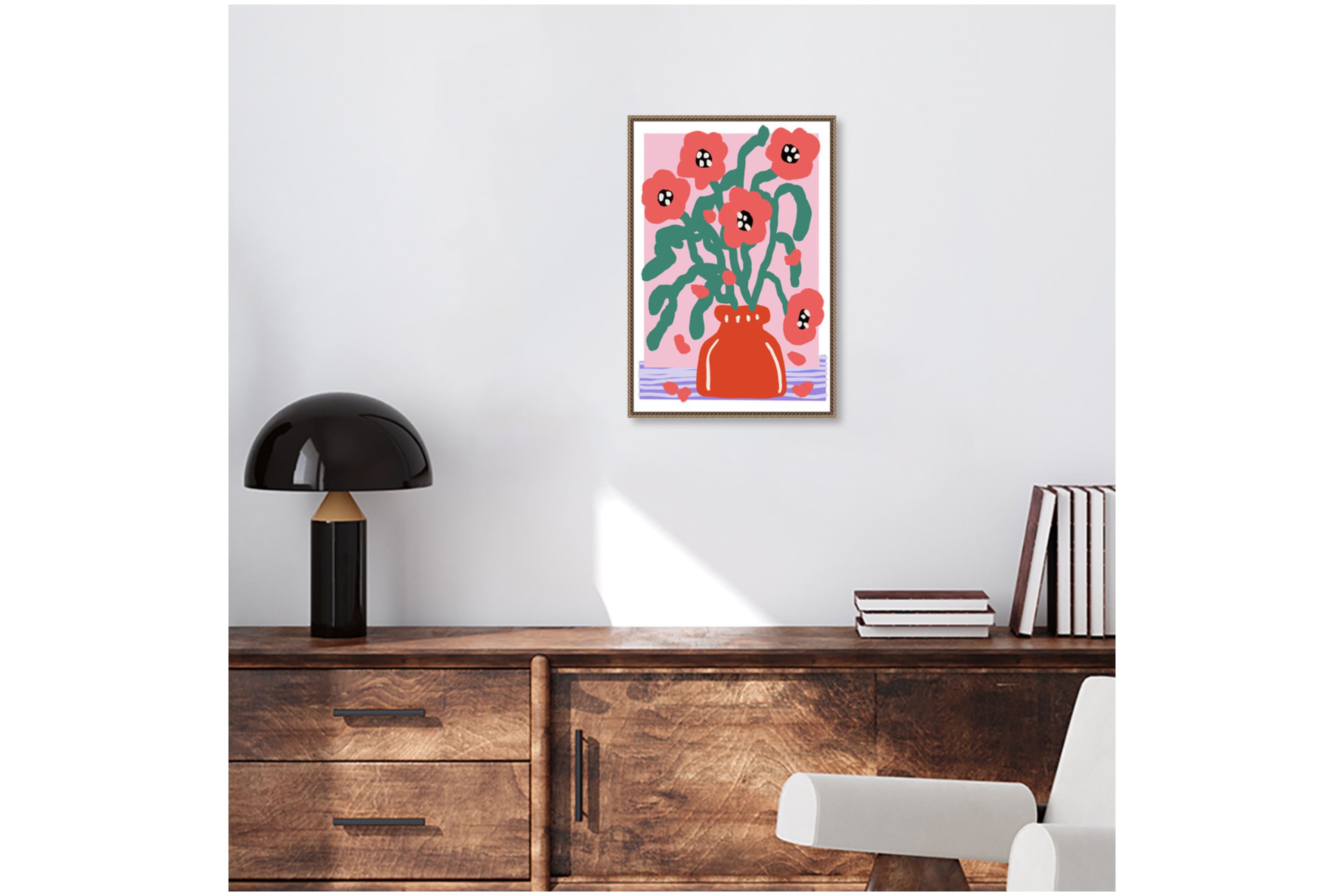 Flower Impression Framed Canvas Wall Art Print