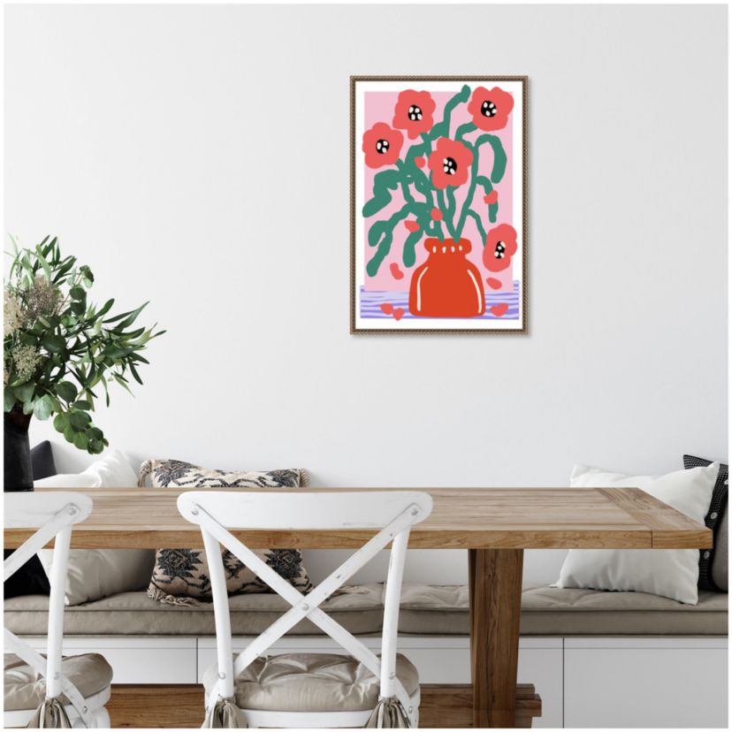 Flower Impression Framed Canvas Wall Art Print