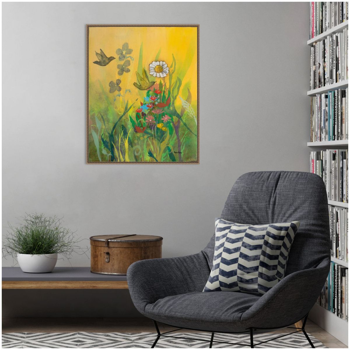 Waking Up with Sunshine Framed Canvas Wall Art Print