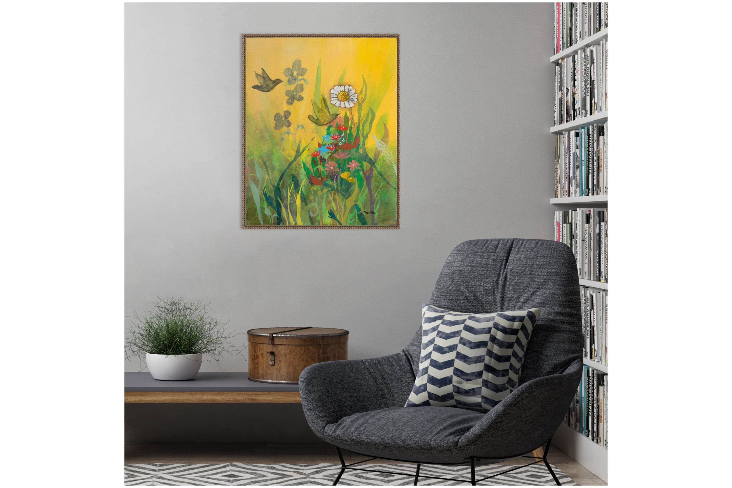 Waking Up with Sunshine Framed Canvas Wall Art Print