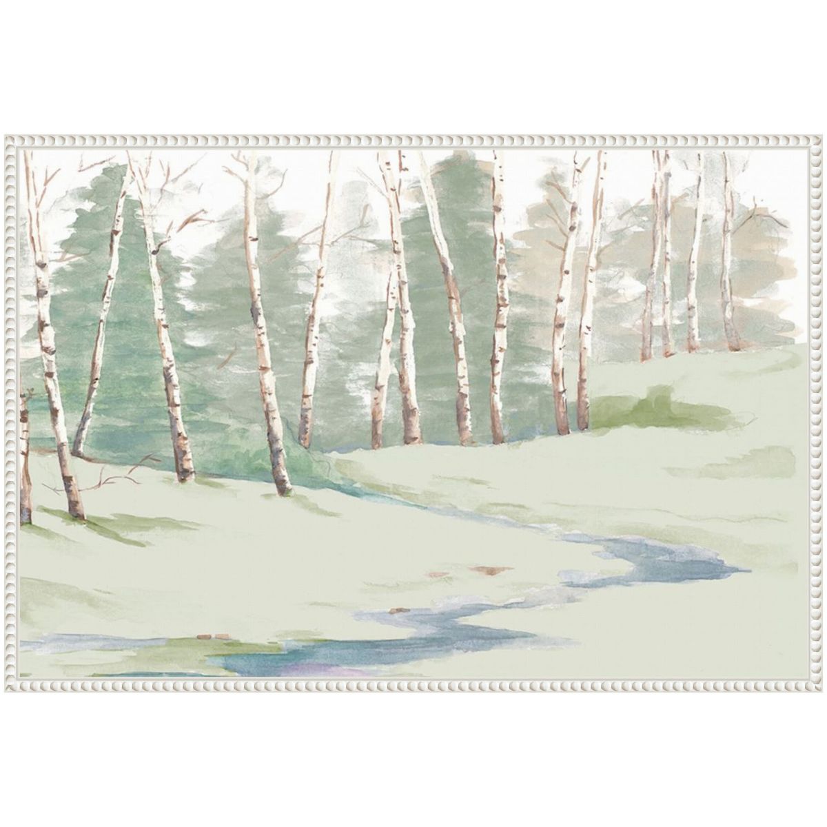 Winter Wood Landscape Framed Canvas Wall Art Print