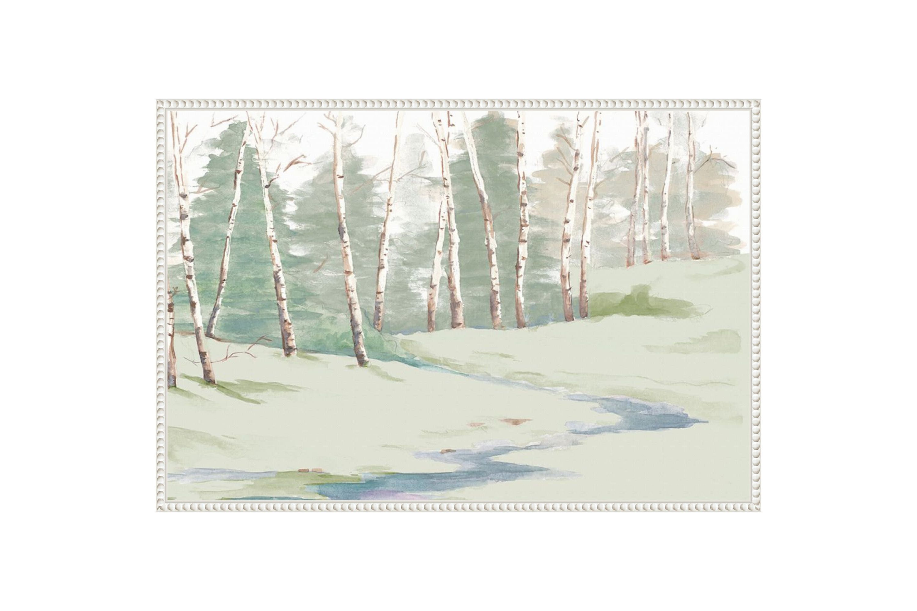 Winter Wood Landscape Framed Canvas Wall Art Print