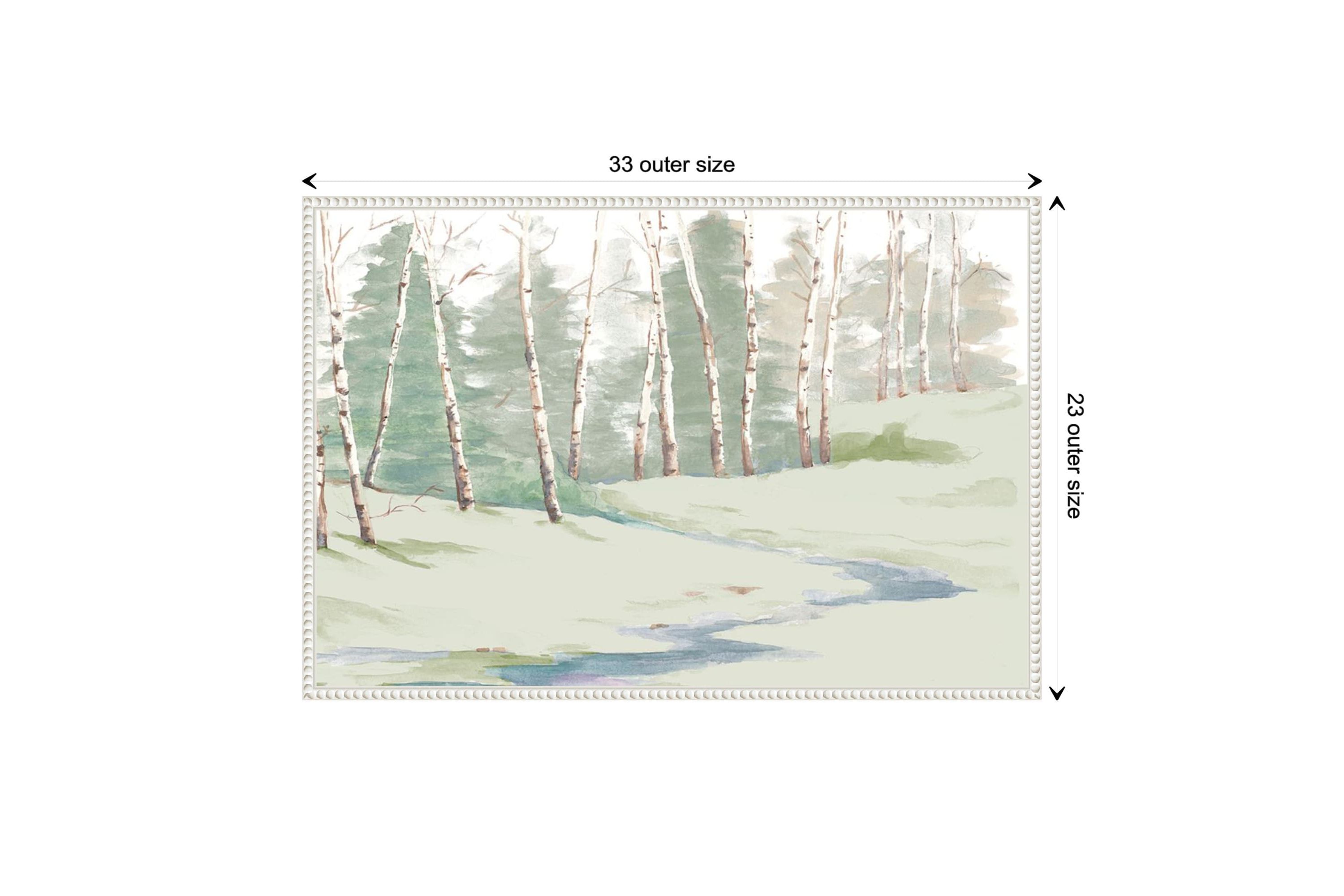 Winter Wood Landscape Framed Canvas Wall Art Print