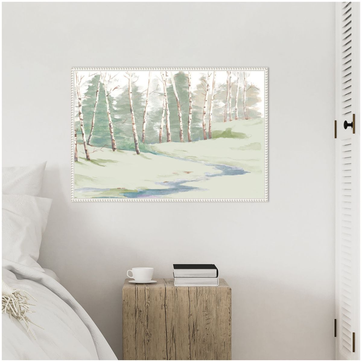 Winter Wood Landscape Framed Canvas Wall Art Print