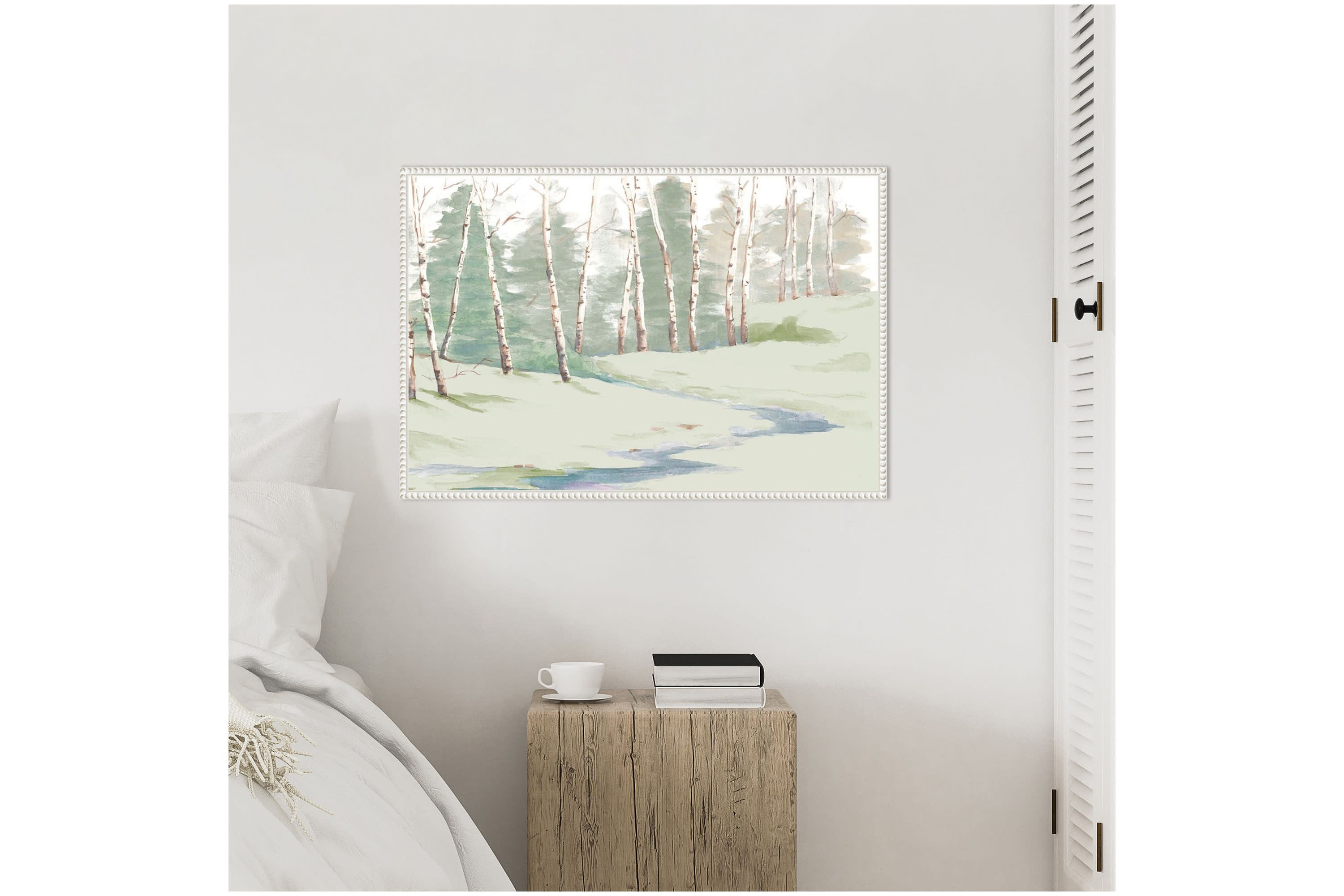 Winter Wood Landscape Framed Canvas Wall Art Print