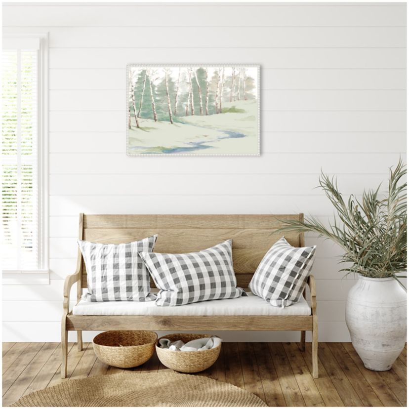 Winter Wood Landscape Framed Canvas Wall Art Print