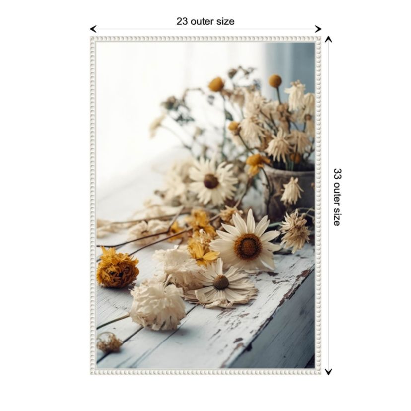 Dry Flowers Arrangement Framed Canvas Wall Art Print