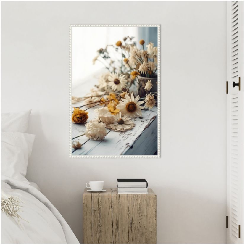 Dry Flowers Arrangement Framed Canvas Wall Art Print