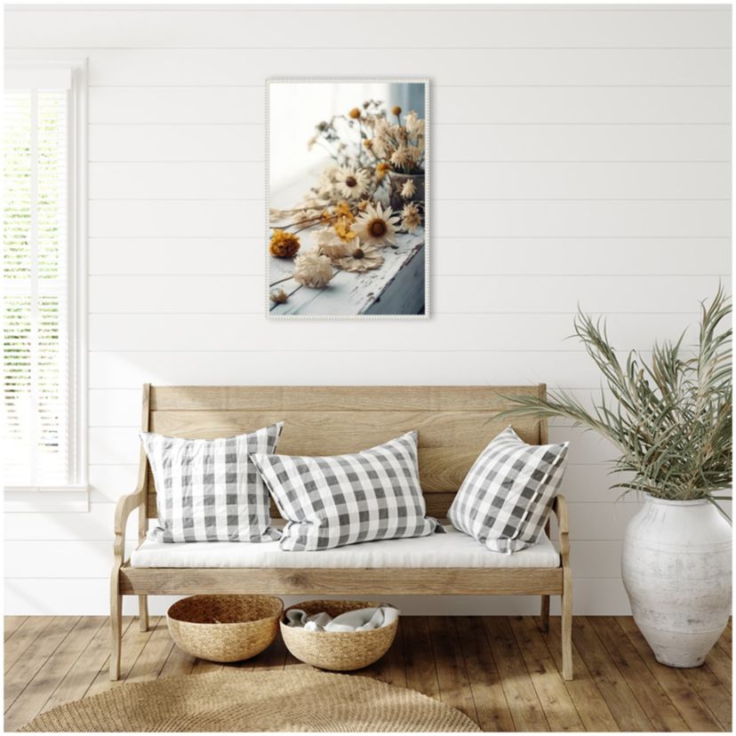 Dry Flowers Arrangement Framed Canvas Wall Art Print
