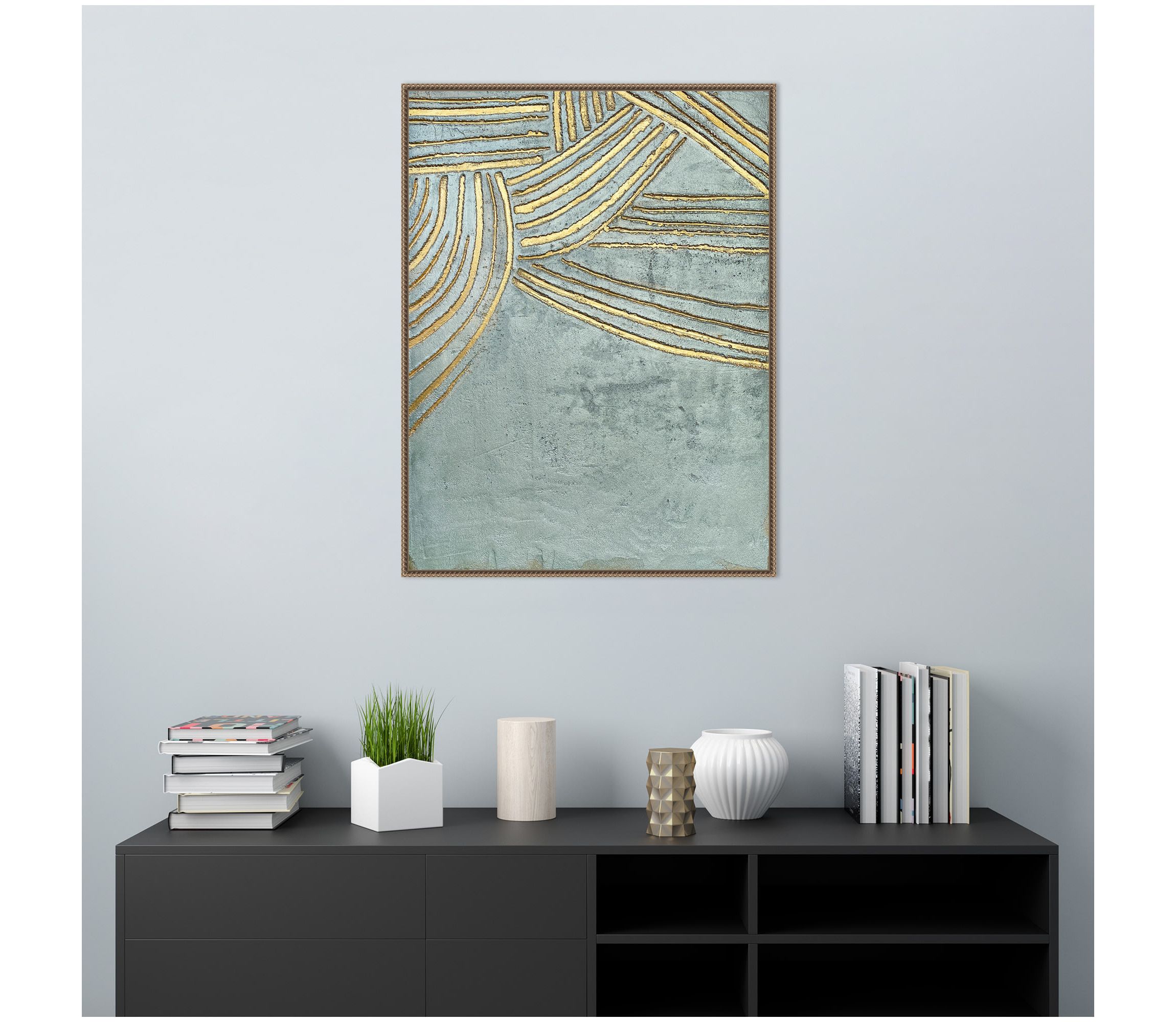 Ancient Gold Sun Framed Canvas Wall Art Print
