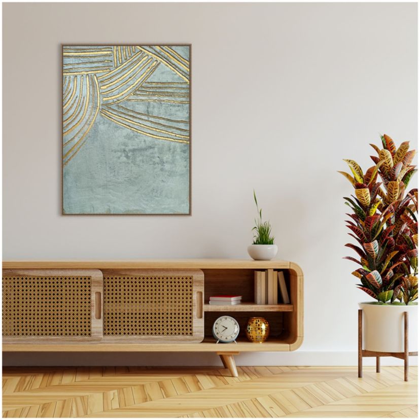 Ancient Gold Sun Framed Canvas Wall Art Print
