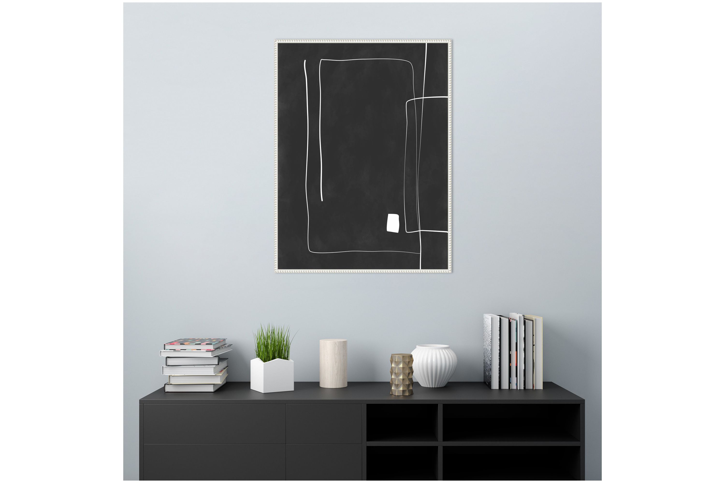 Black and White 36 Framed Canvas Wall Art Print