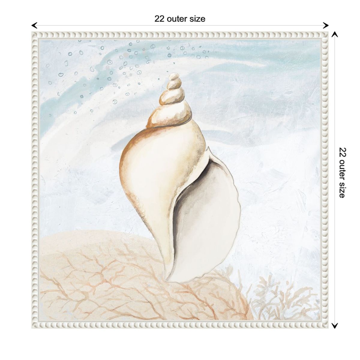 Ocean Oasis Tropical Seashell I Framed Canvas Wall Art Print