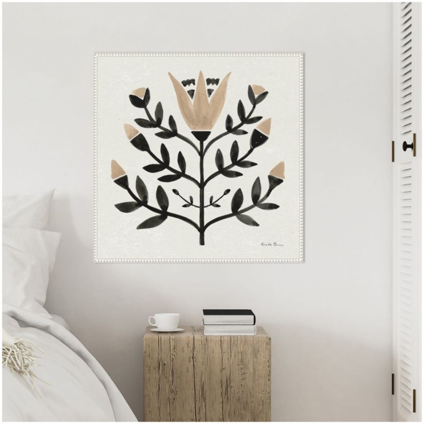 Garden Folk Flowers II Framed Canvas Wall Art Print