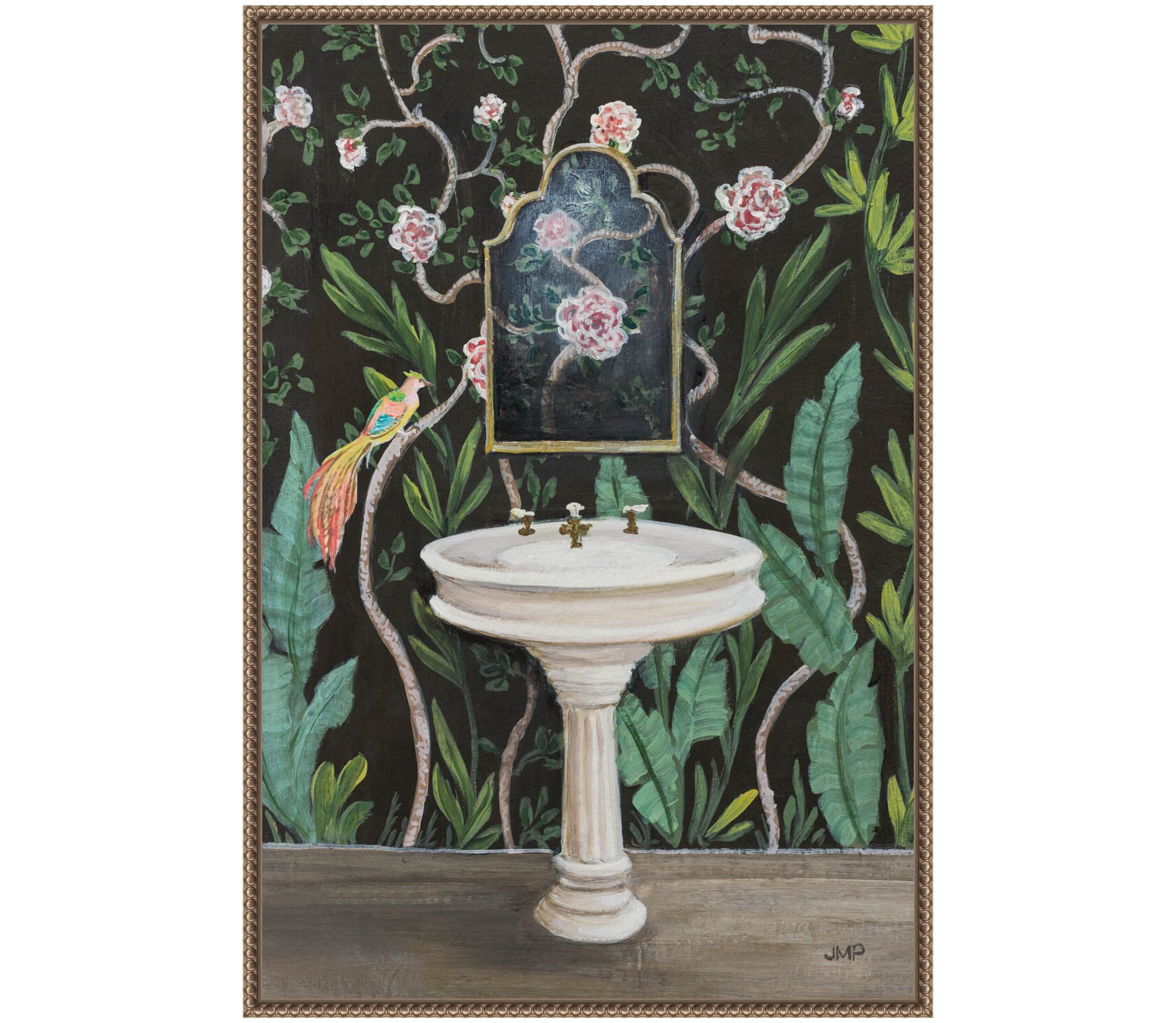 Botanical Bath I Framed Canvas Wall Art Print