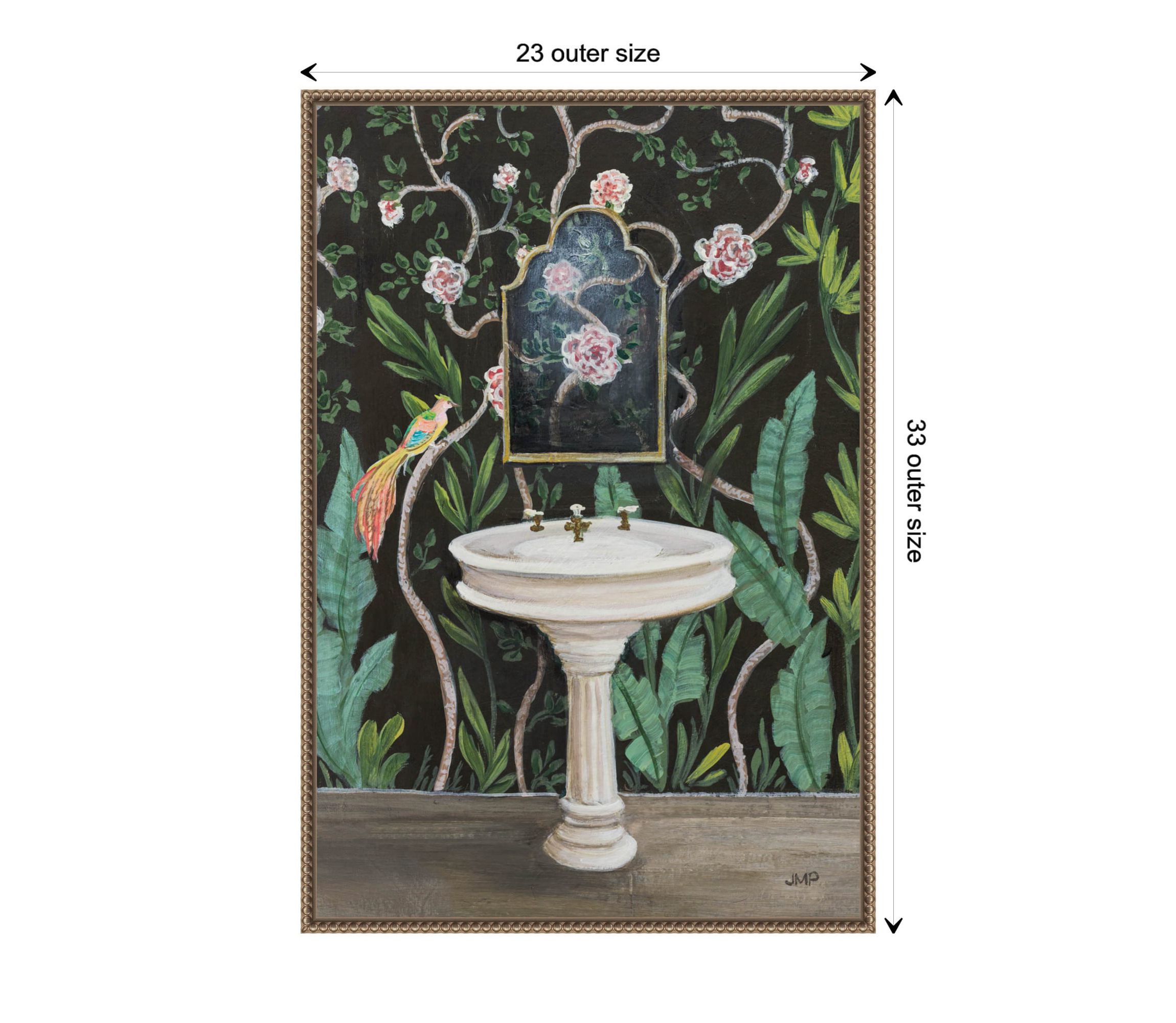 Botanical Bath I Framed Canvas Wall Art Print