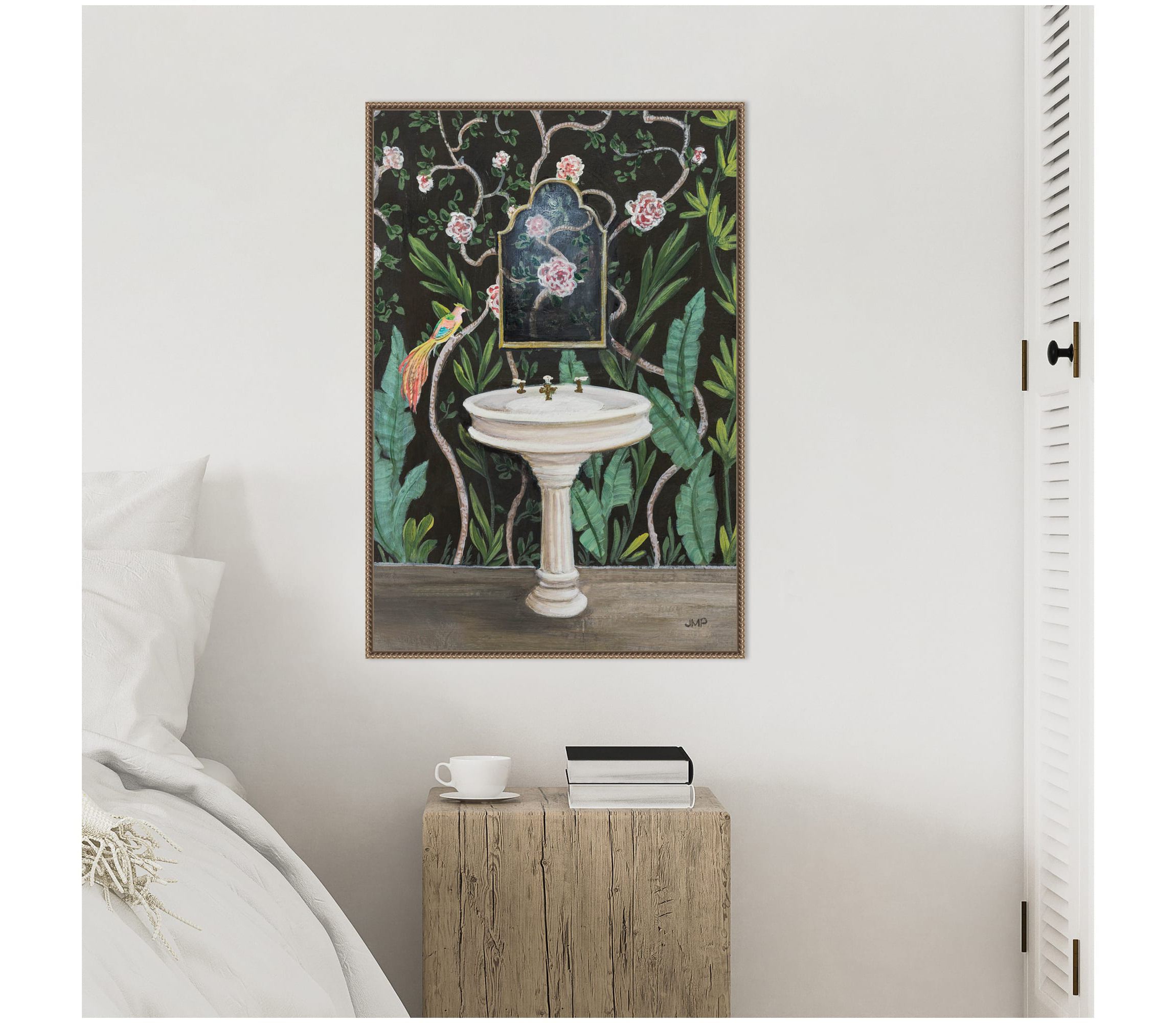 Botanical Bath I Framed Canvas Wall Art Print