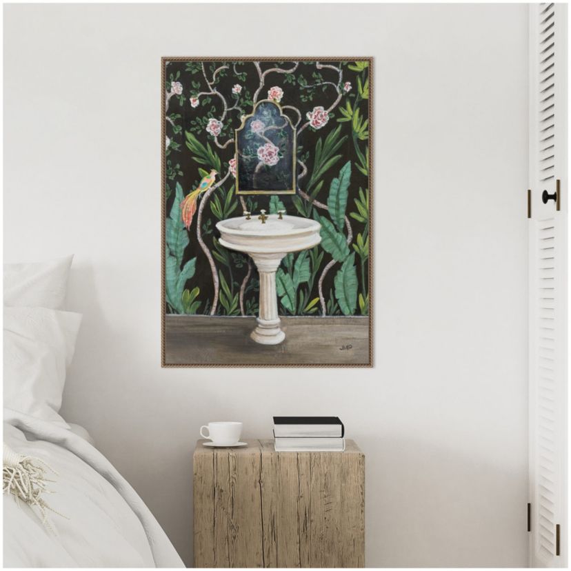 Botanical Bath I Framed Canvas Wall Art Print