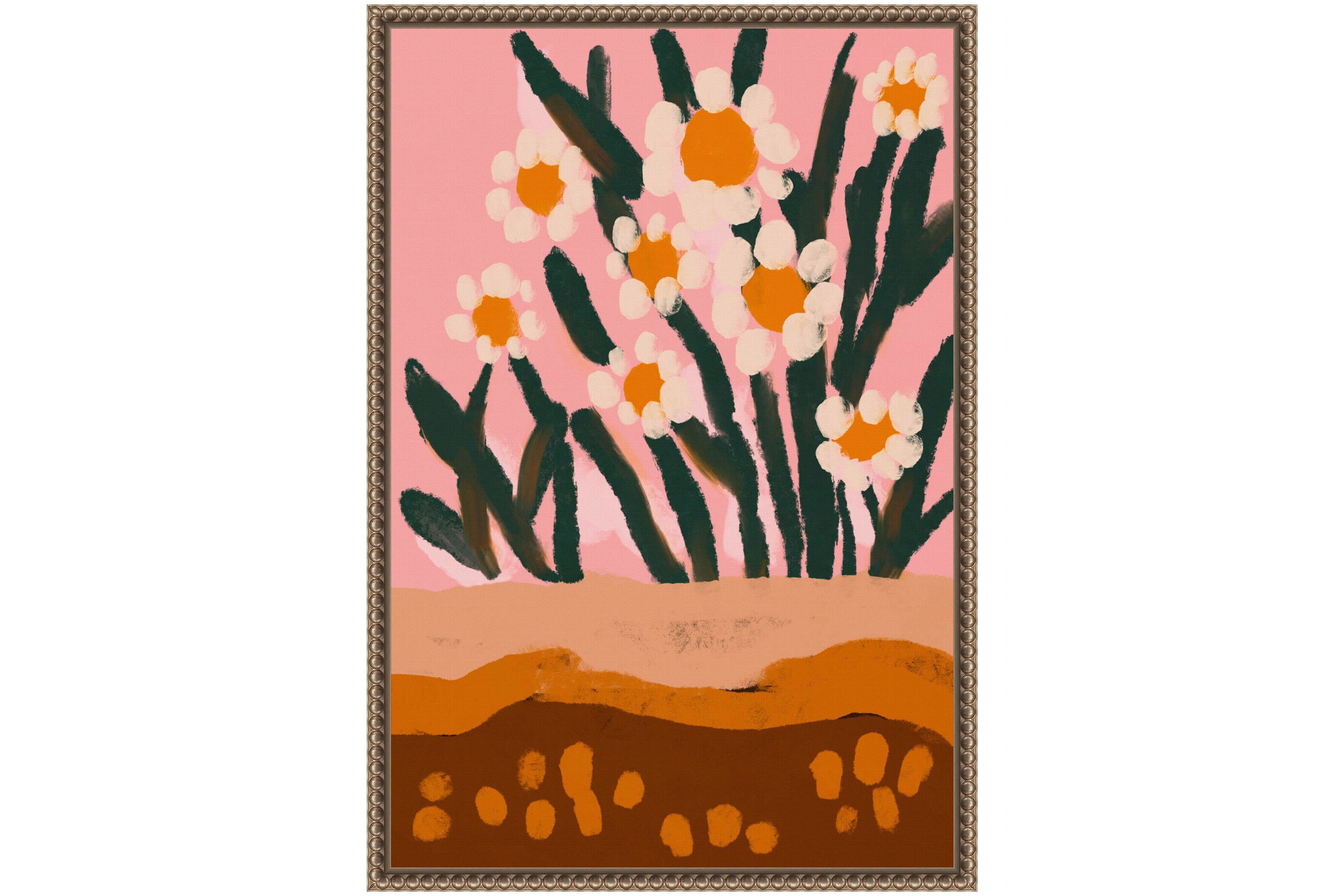 Pastel Flower Impression No 3 Framed Canvas Wall Art Print